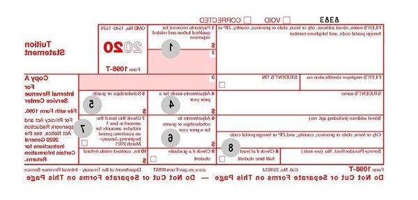 A picture of the 1098-T Tax Form.